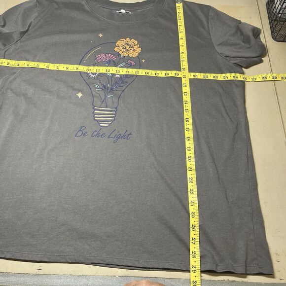 Maurices Womens Graphic T-Shirt Size 2XL Inspirational "Be The Light" Glitter - Picture 10 of 10